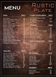 Rustic Plate menu 1