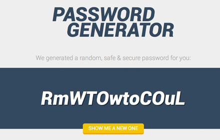 Safe Password Generator chrome extension