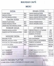 Madras Cafe - By Delhi 6 menu 1