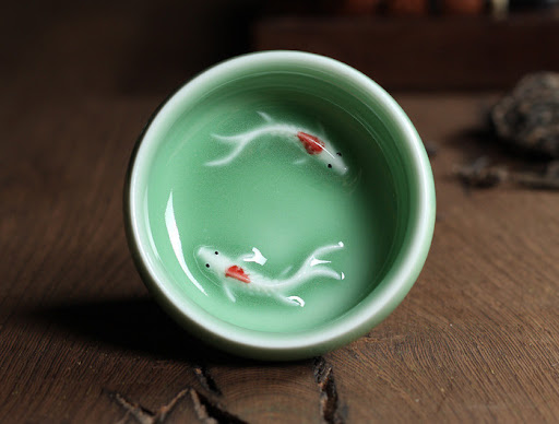 Title 10, Celadon Tea Set with Tasting Cup, Small Fish Te...