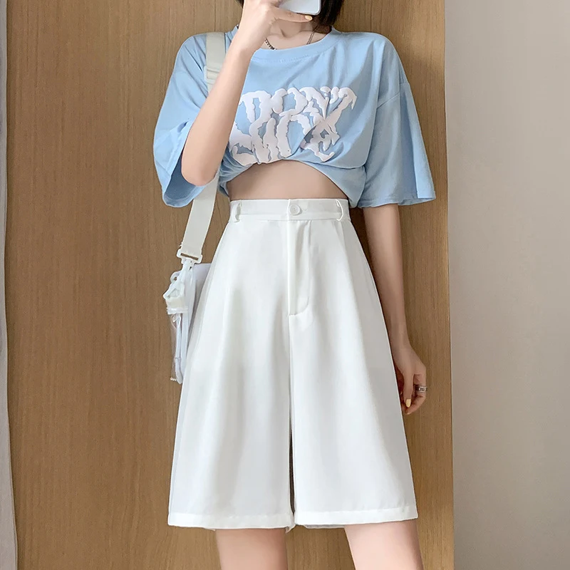 Shorts d'été pour femmes, fins et amples, décontractés, jambes larges, taille haute, style tailleur, pour un confort et une élégance inégalés.