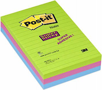 Notatblokk POST-IT SSN 102x152lin ass(3) (Org.nr.6603SSUC)