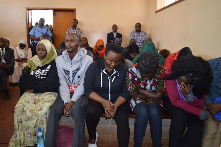 A section of the 31 suspects in Kiambu law courts on Wednesday.