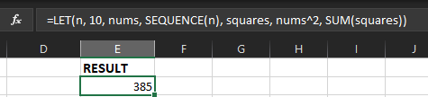 How to Assign a Variable inside Formula in Excel