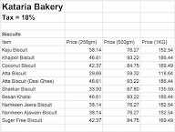 Kataria Bakers & Confectioners menu 2