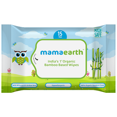 Mamaearth Organic Bamboo Based Wipes - Travel Pack - 15 pcs