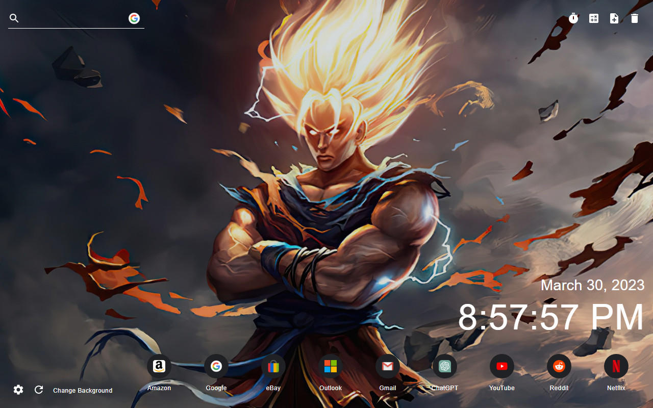 Goku New Tab Preview image 2