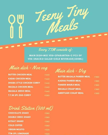 Teeny Tiny Meals menu 