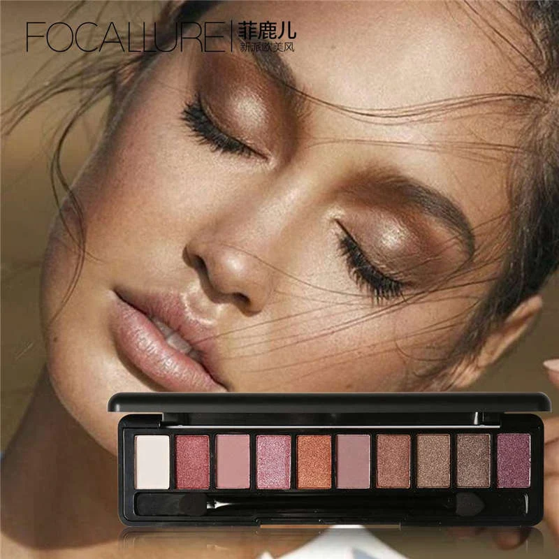 Paleta cieni do powiek 10 kolorów, ziemistych, perłowych, matowych, wodoodpornych dla naturalnych, długotrwałych i wszechstronnych makijaży