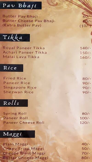 Viha's Cafe menu 