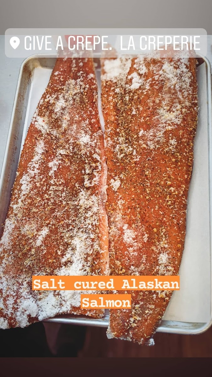 March's monthly special: salt cured salmon