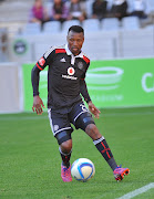 Siyabonga Sangweni of Orlando Pirates during the Absa Premiership match between Ajax Cape Town and Orlando Pirates at Cape Town Stadium on May 09, 2015 in Cape Town.