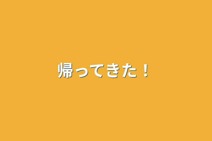 「帰ってきた！」のメインビジュアル