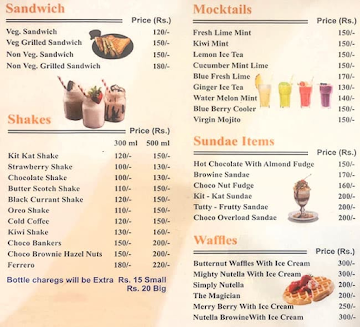 D Brown Sugar menu 