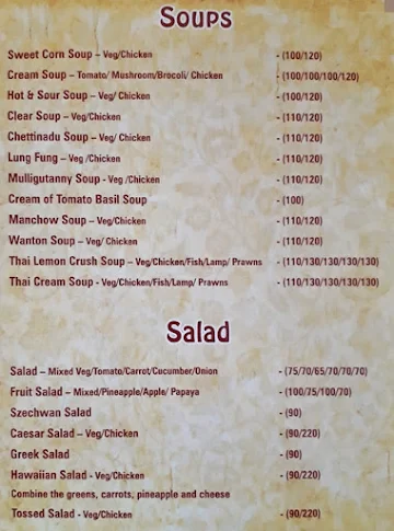 Ensuvai - Multi Cuisine Restaurant menu 