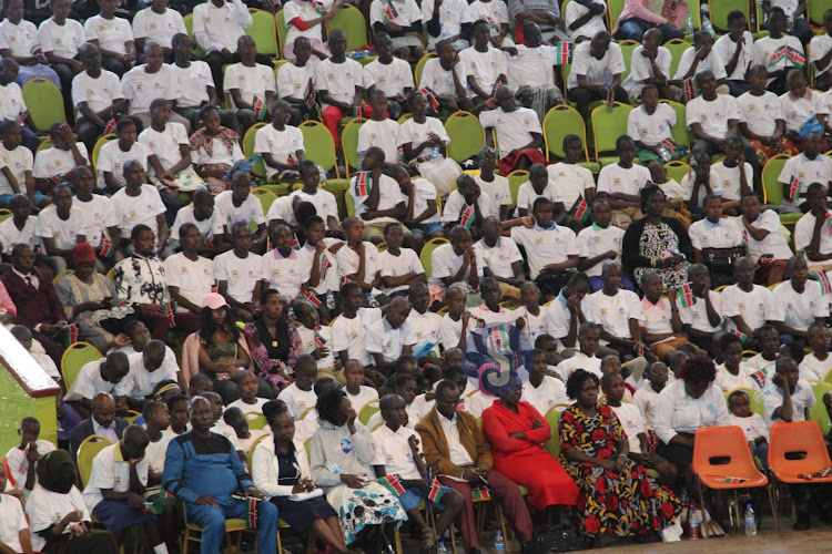 Learners and beneficiaries during the launch of the 2024 Elimu scholarship program at the Bomas of Kenya, Nairobi on January 19, 2023