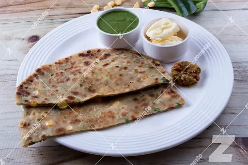 Cheese Corn Capsicum Paratha (Olive Oil)