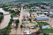 An aerial view of the recent flooding in Ladysmith, KZN. The SA Weather service has warned of further severe storms in the province which have the potential to bring more flooding. File photo.