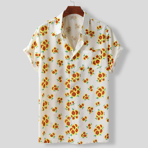 Title 4, Digital printed cardigan short sleeve casual shirt