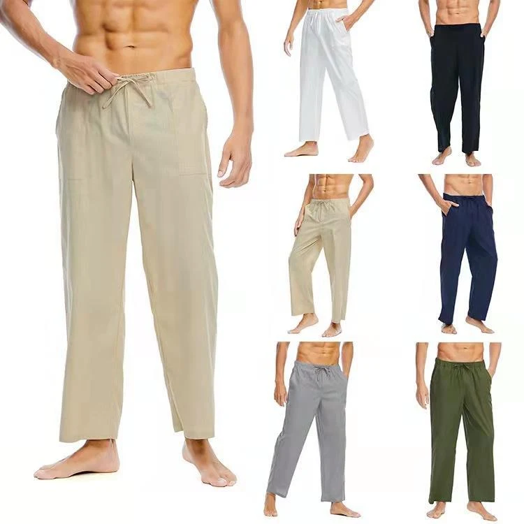 Calças Casuais de Linho e Algodão para Homens Leves e Confortáveis Perfeitas para o Verão Respiráveis Ajuste Relaxado Estilo Casual e Descontraído