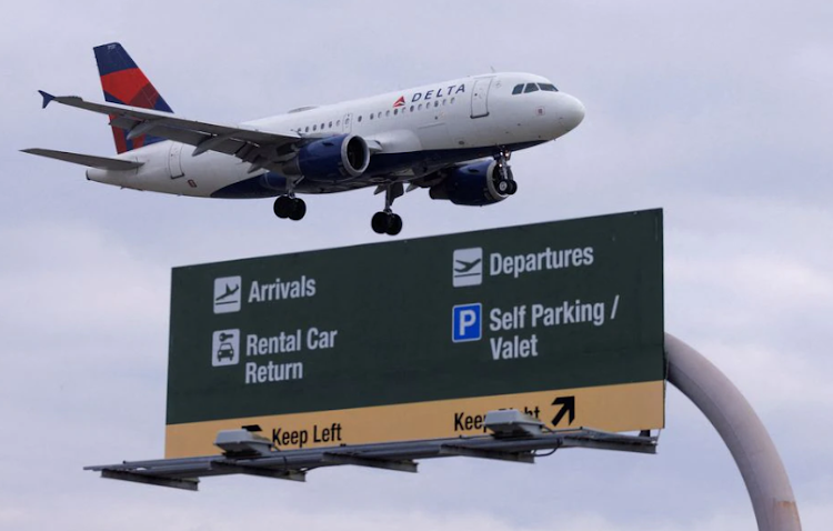 A Delta Airlines commercial aircraft approaches to land at John Wayne Airport in Santa Ana, California U.S. January 18, 2022.