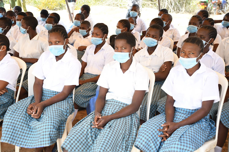 Wakala Girls Secondary School students in Kilifi county.