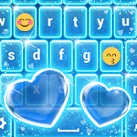 Neon Blue Keyboard with Emojis Apk