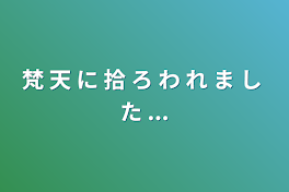 梵  天  に  拾  ろ  わ  れ  ま  し  た  ...