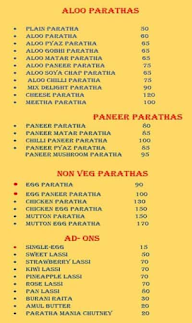 Paratha Mania menu 2