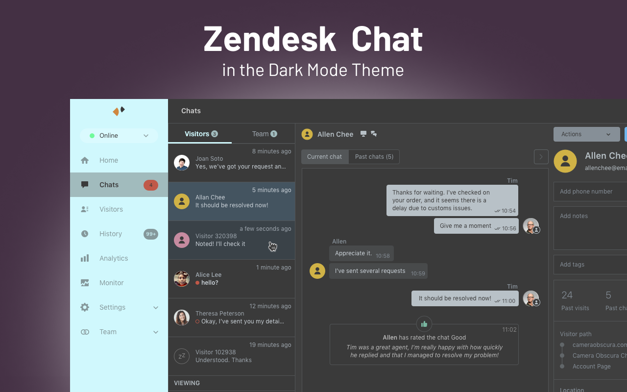 Zendesk Dark Mode Theme Preview image 6