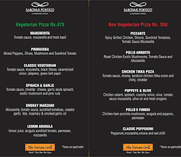 Terrace Grill Restaurant menu 