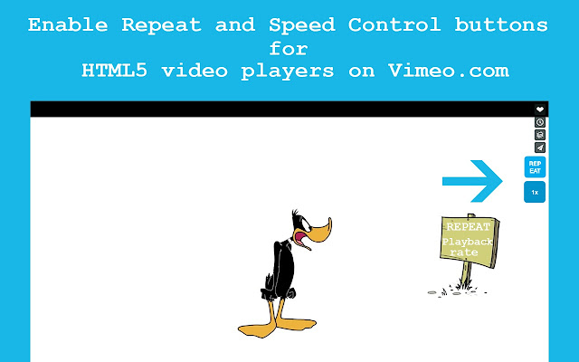 Включите кнопки «Повторить» и «Управление скоростью» для видеоплееров HTML5 на всех страницах Vimeo.com
