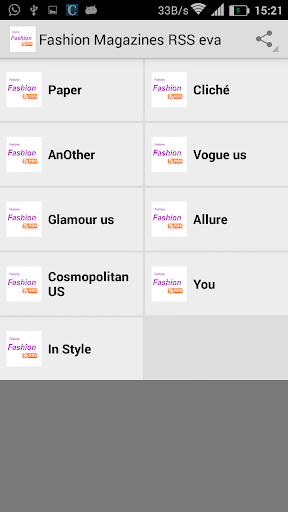 Fashion magazines RSS-reader