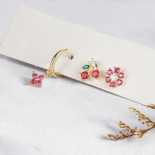 Title 5, Fashion Diamond-embedded Wear Earring Set Every...