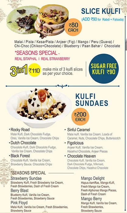 Ice Cream Factory & Shahi Durbar menu 