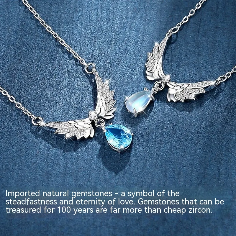 Title 2, S925 Sterling Zilveren Engelenvleugel Ketting V...