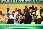 ANC President Cyril Ramaphosa congratulates newly elected Secretary General Fikile Mbalula.