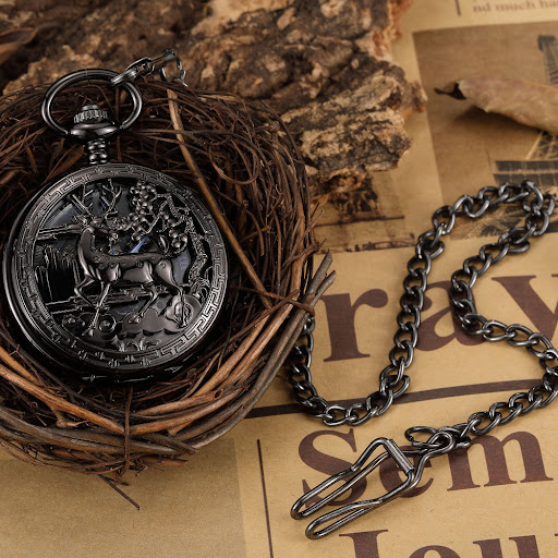 Title 3, Flip Mechanical Pocket Retro Necklace Watch. Cl...