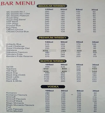 Hotel Haveli menu 