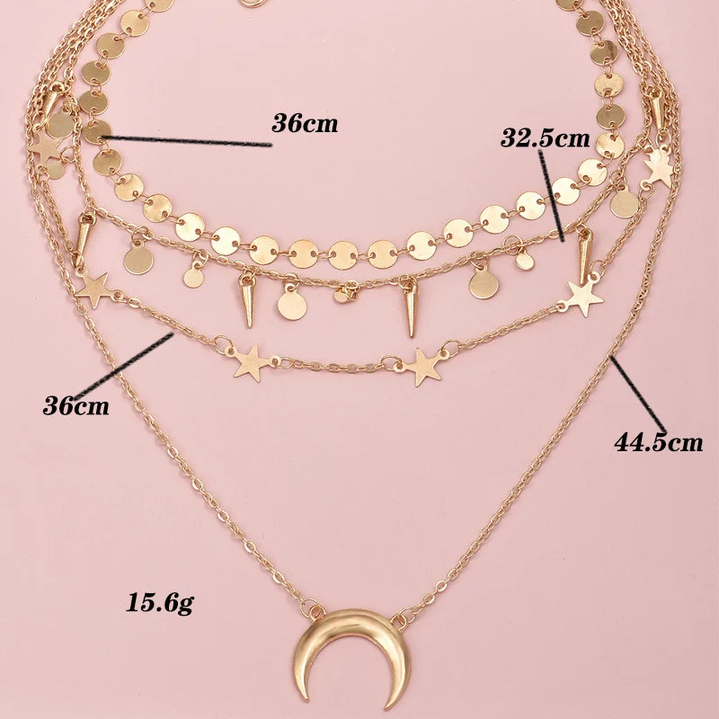 Moon circle PENTAGRAM NECKLACE