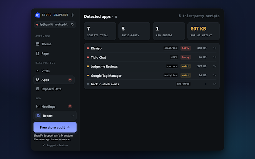 Shopify Store Snapshot screenshot 2