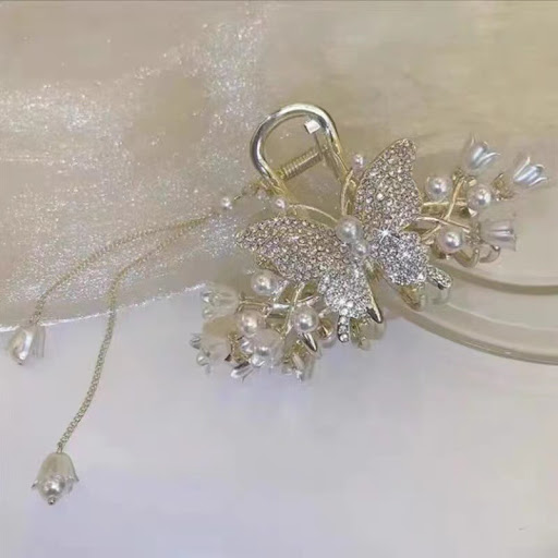 Title 4, Butterfly Pearl Tassel Hair Curler Hair Catchin...