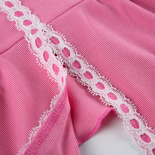 Title 4, Contrast Color Lace Cropped Hot Girl Top a styl...
