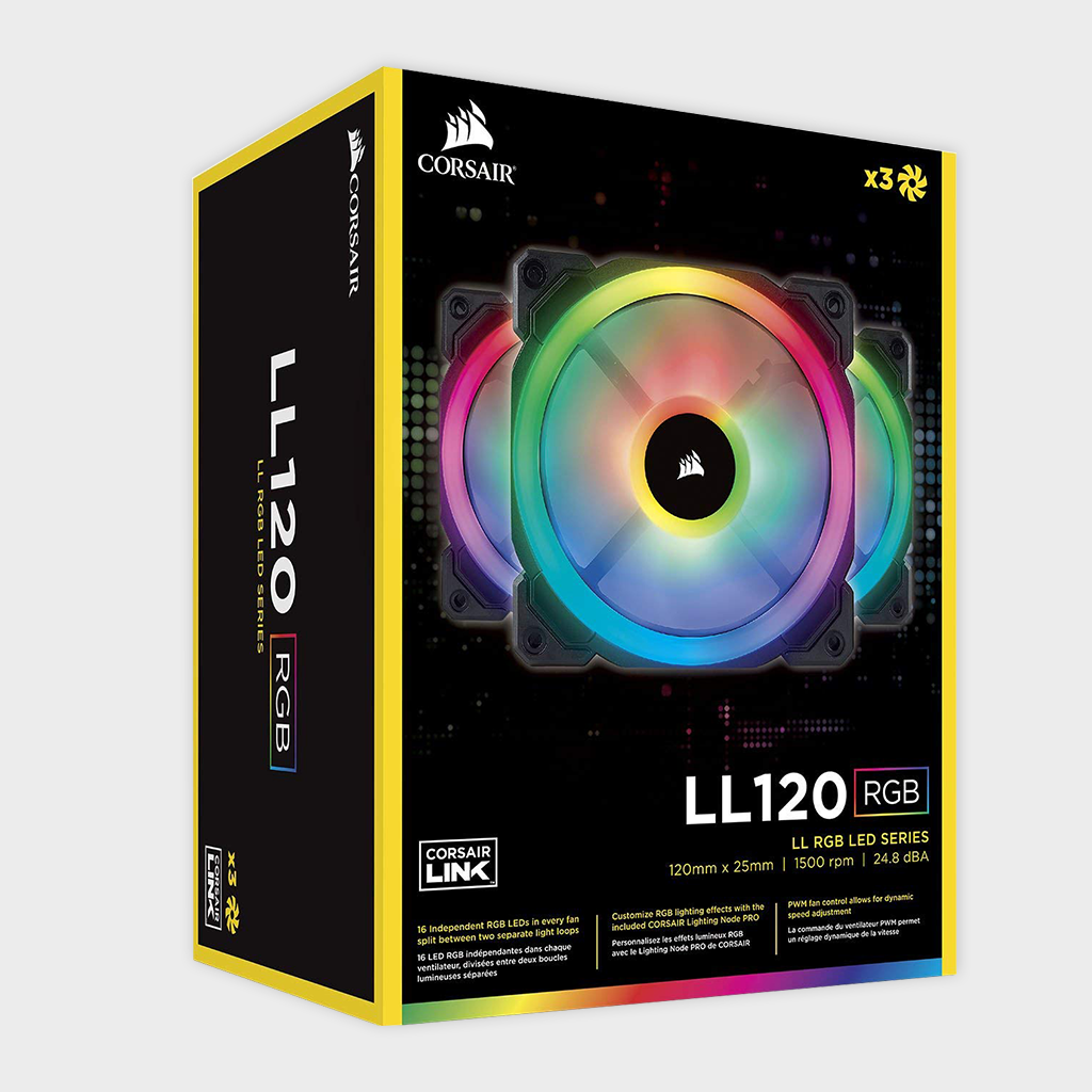 CORSAIR LL120 DUAL RGB LED 3X FAN PACK GamesNcomps