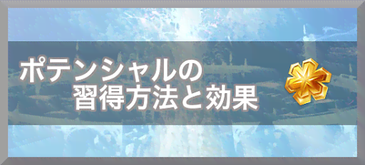 ポテンシャルの習得方法と効果