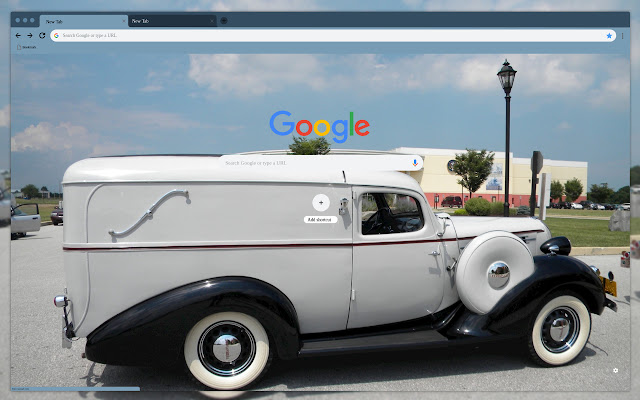 White retro car chrome extension