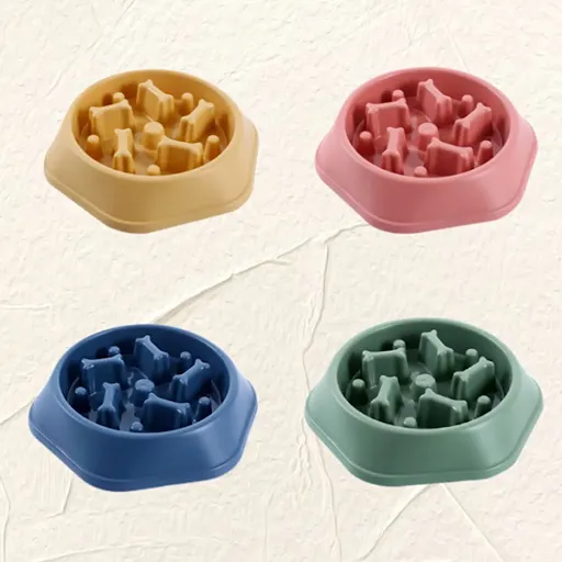 Slow Feeder Dog Bowl Pet Dog Bowl Puppy Cat Eating Dish Bowl Anti-Gulping Food Plate Feeding Dog Cat Food Bowl Pet Supp