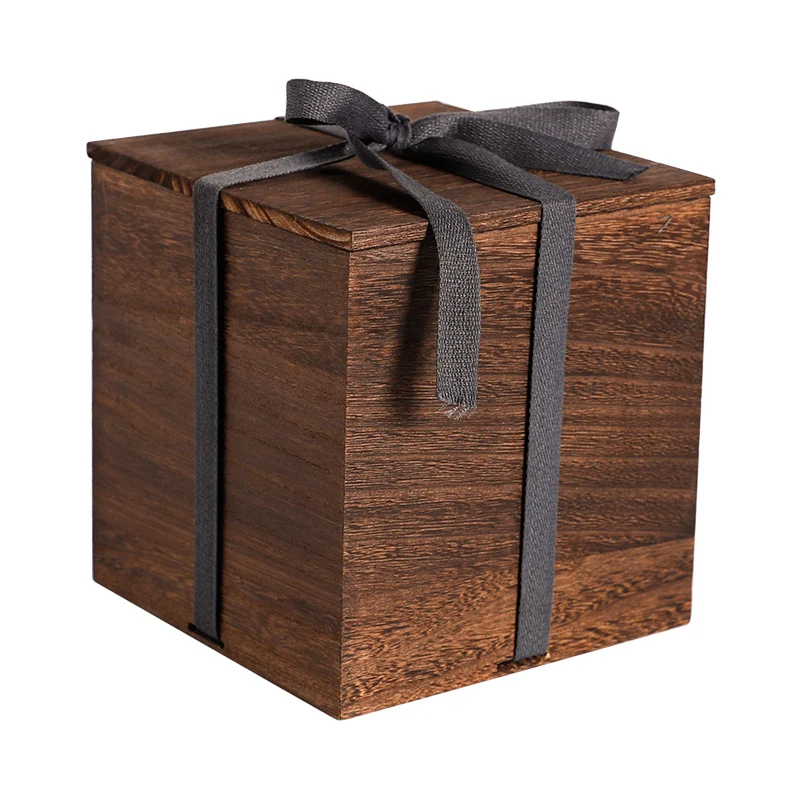 Eenvoudige houten paarse zand theepot verpakking doos leeg vierkant Bescherm en presenteer uw theepot elegant en veilig in deze eenvoudige doos.