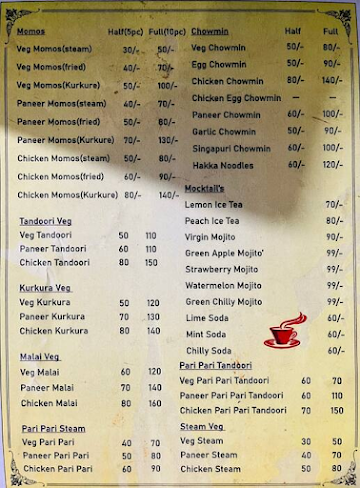 Tea Treat Cafe menu 