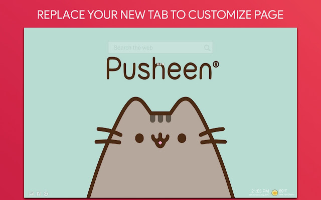 प्यारा बिल्लियों Pusheen NewTab यूनिकॉर्न